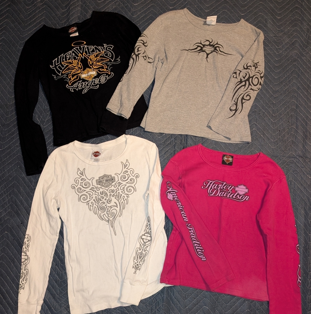 Harley-Davidson Women's Long Sleeve T-shirt Size Medium Bundle